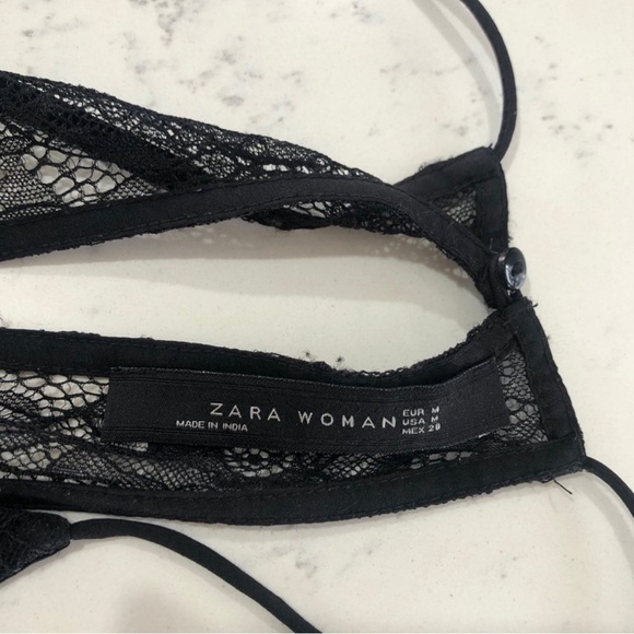 ZARA WOMAN black lace mini dress size:M - Picture 9 of 15